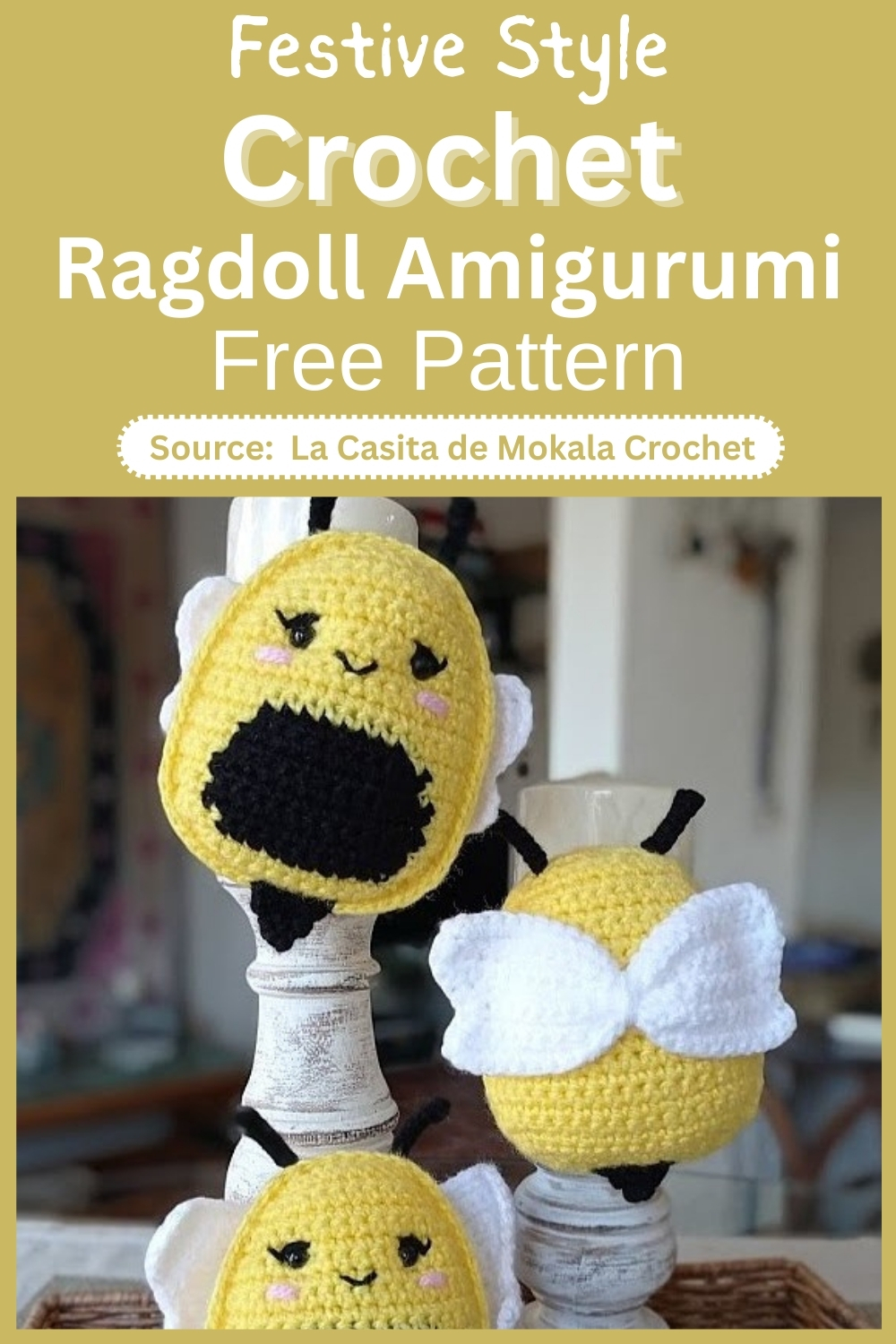 Crochet Ragdoll Bee Mallows Amigurumi Free Pattern - Amigurumiy