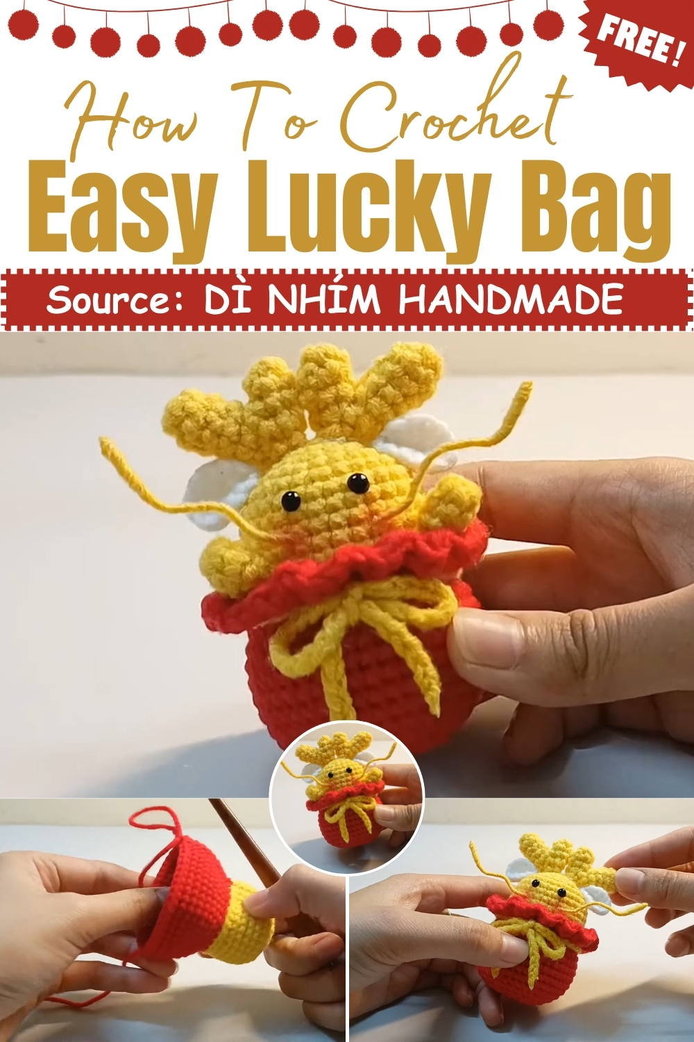 Free Crochet Lucky Bag Free Pattern Step By Step - Amigurumiy