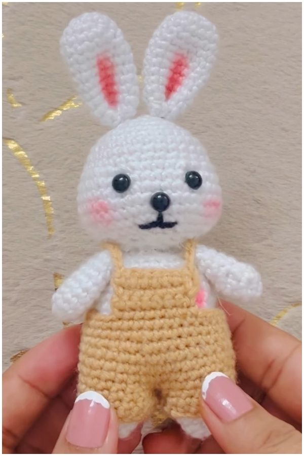 Crochet Bunny In Overalls Free Pattern 4