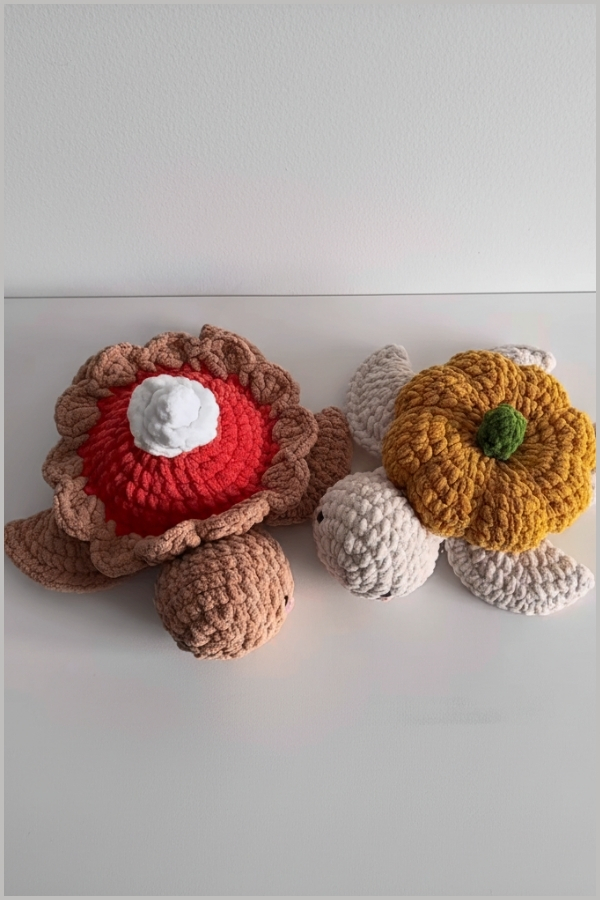 Crochet Pumpkin Pie Turtle Amigurumi Pattern 4