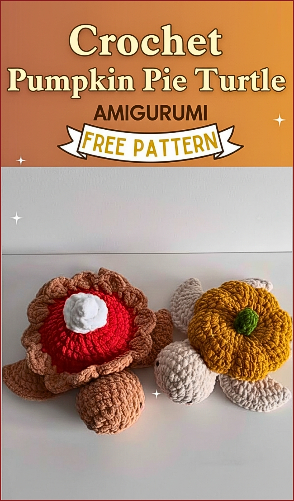 Crochet Pumpkin Pie Turtle Amigurumi Pattern Adorable Autumn Project