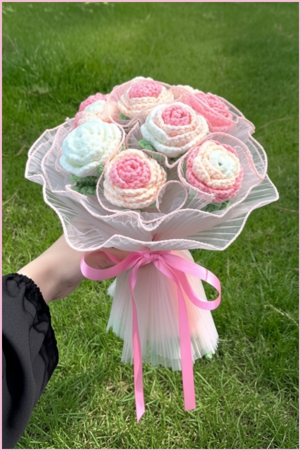 Crochet Rose Flowers Bouquet 4