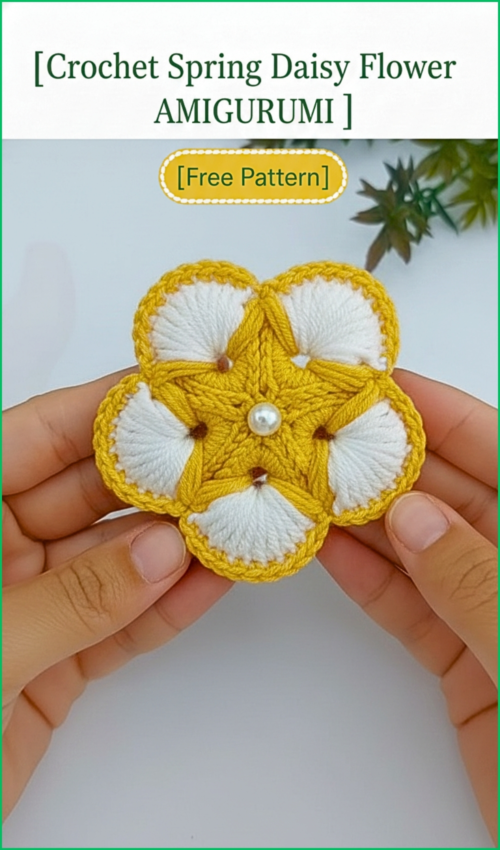 Crochet Spring Daisy Flower Pattern In Red And Green - Amigurumiy