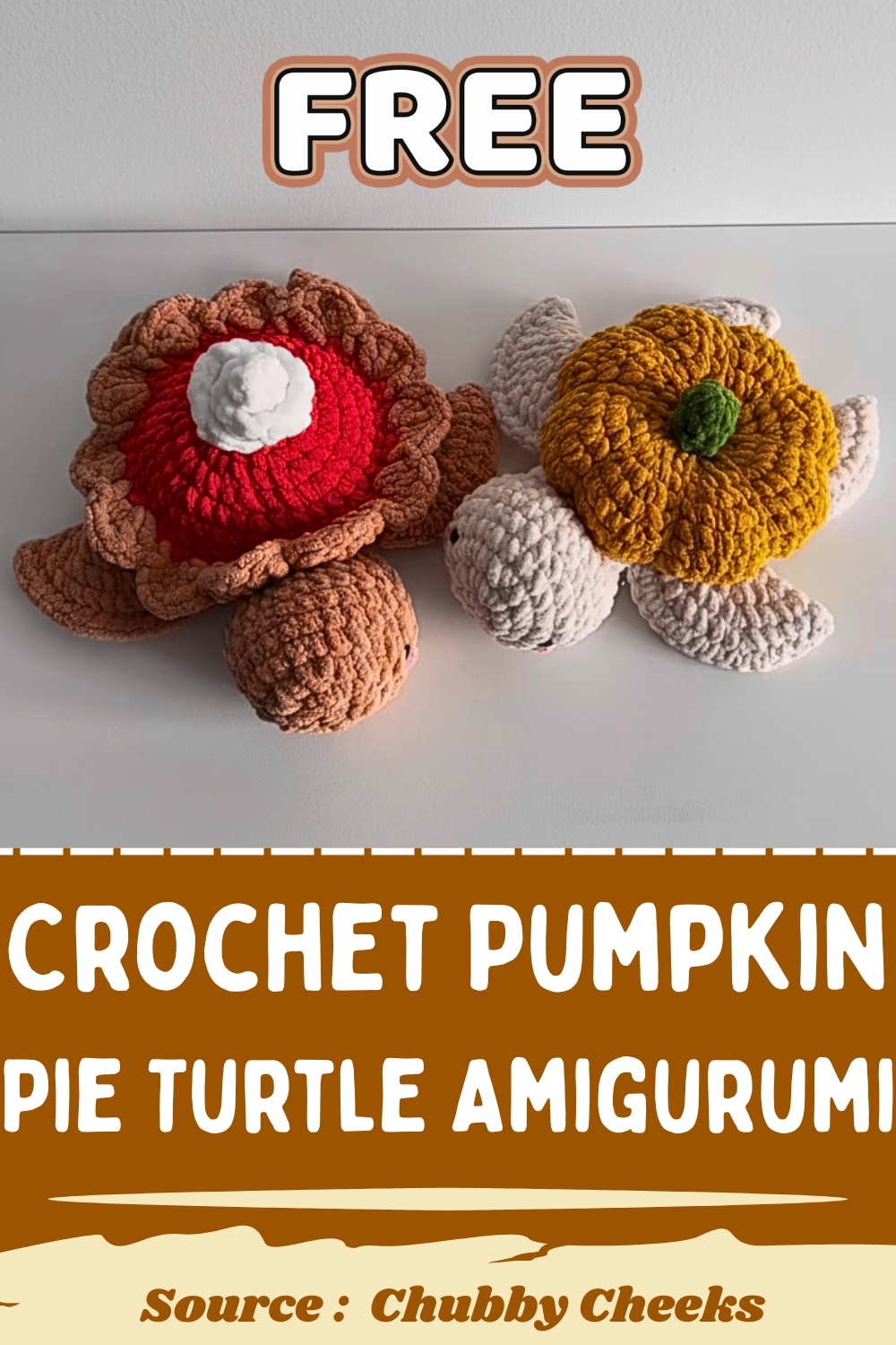 Easy Crochet Pumpkin Pie Turtle Amigurumi