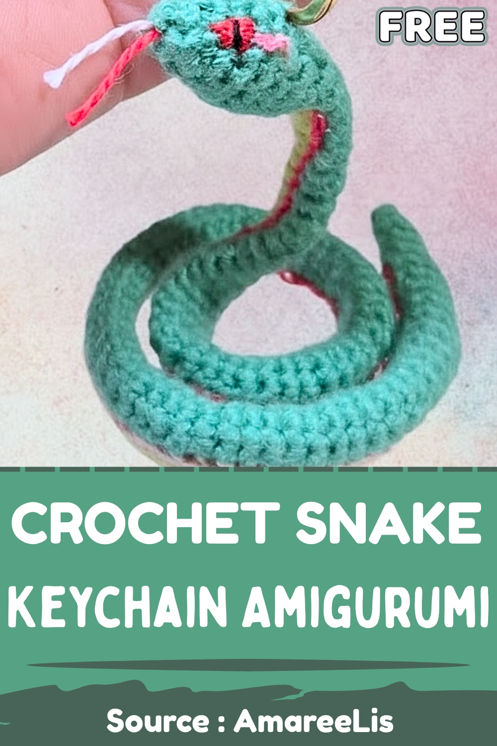 Easy Crochet Snake Keychain Amigurumi