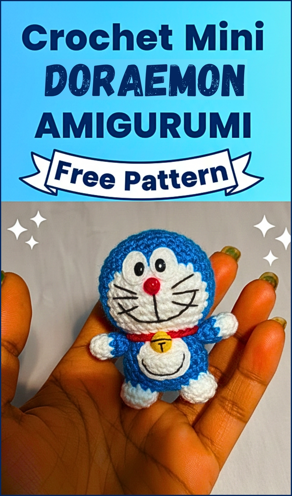 Mini Doraemon Amigurumi Crochet Pattern - Small Size Plush Toy