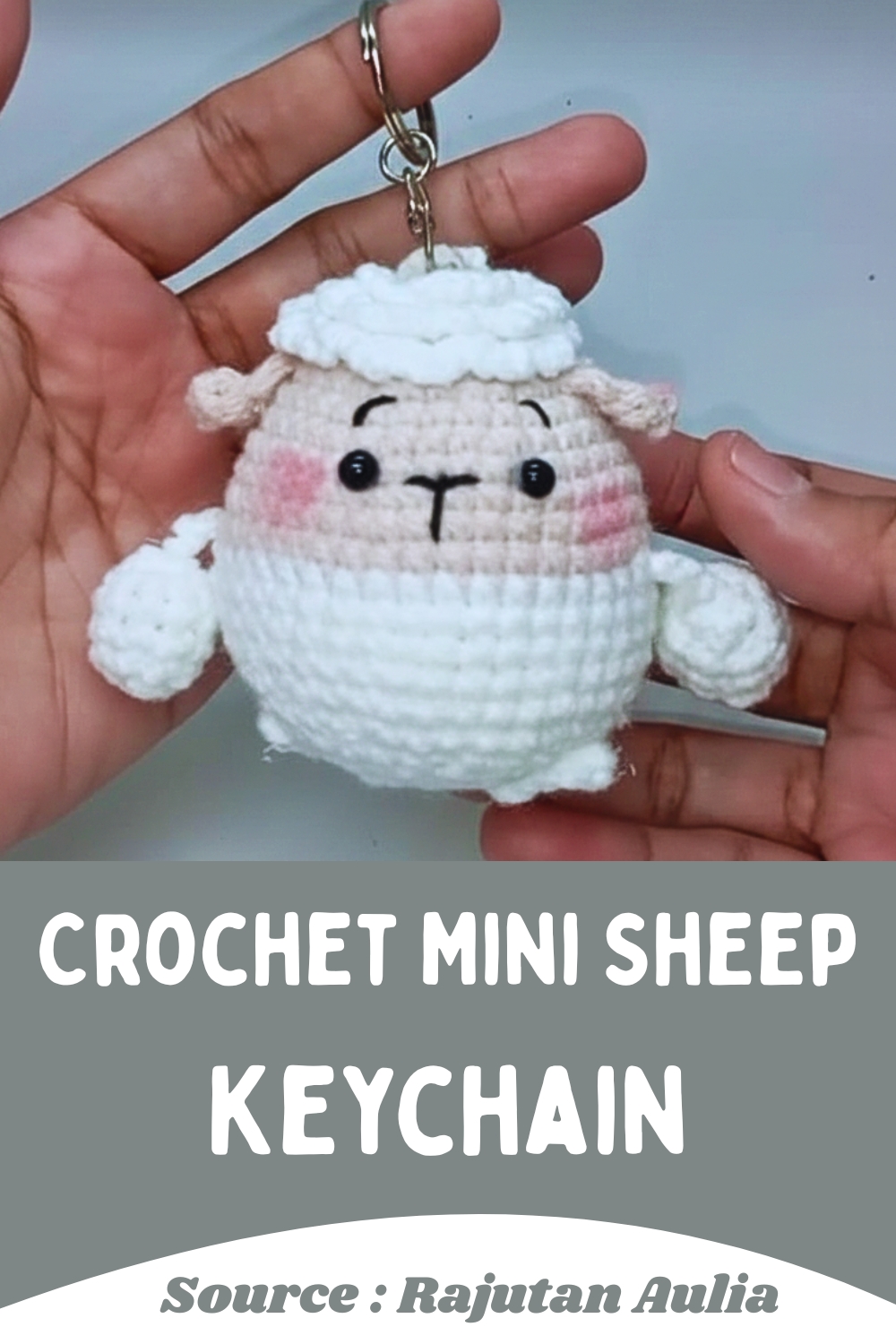 Crochet Mini Sheep Keychain