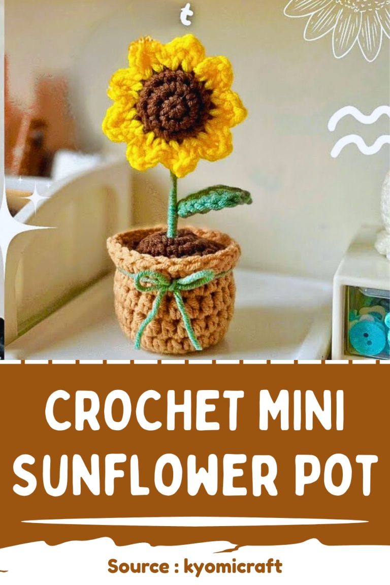 Cozy Mini Crochet Sunflower Pot Pattern Free For Handmade Decor ...