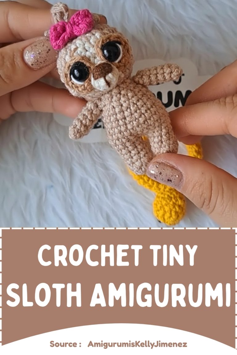 Tiny Sloth Amigurumi Crochet Free Pattern Step By Step - Amigurumiy