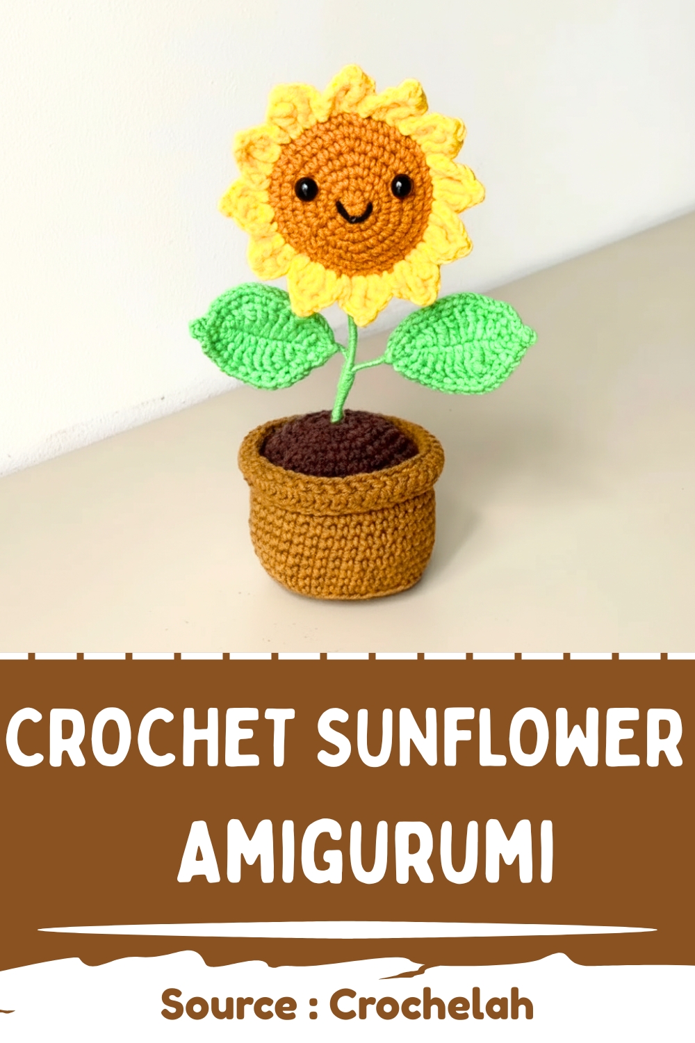 Smiling Sunflower Amigurumi With Pot Crochet Pattern Free For Beginners ...
