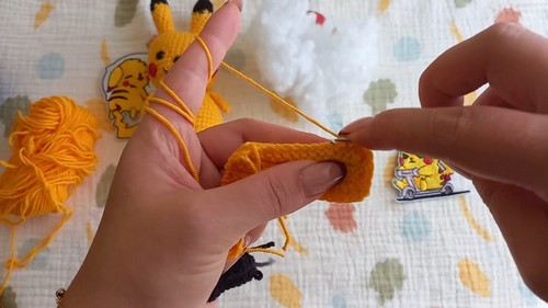 Crochet Pikachu Tail 3