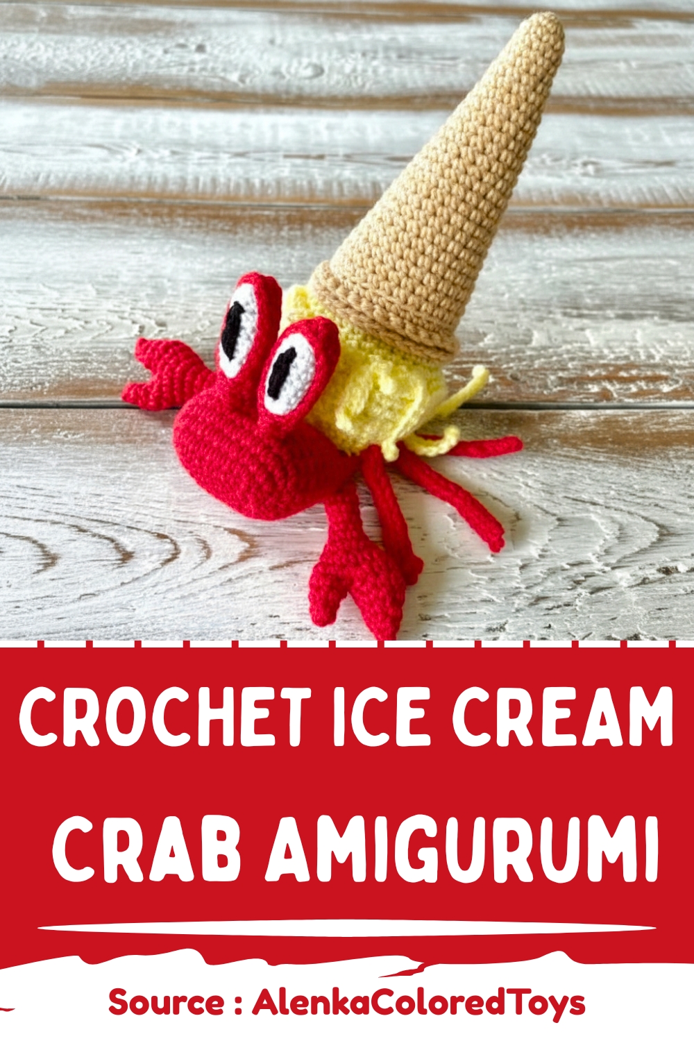 Copy of Crochet Ice Cream Crab Amigurumi