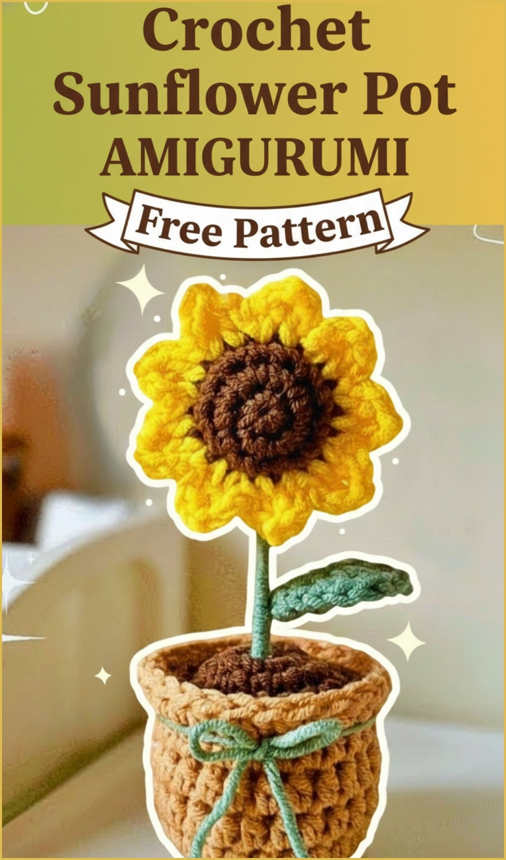 Cozy Mini Crochet Sunflower Pot Pattern Free For Handmade Decor ...
