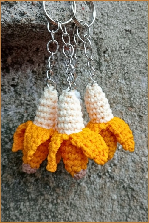 Crochet Banana Keychain 4