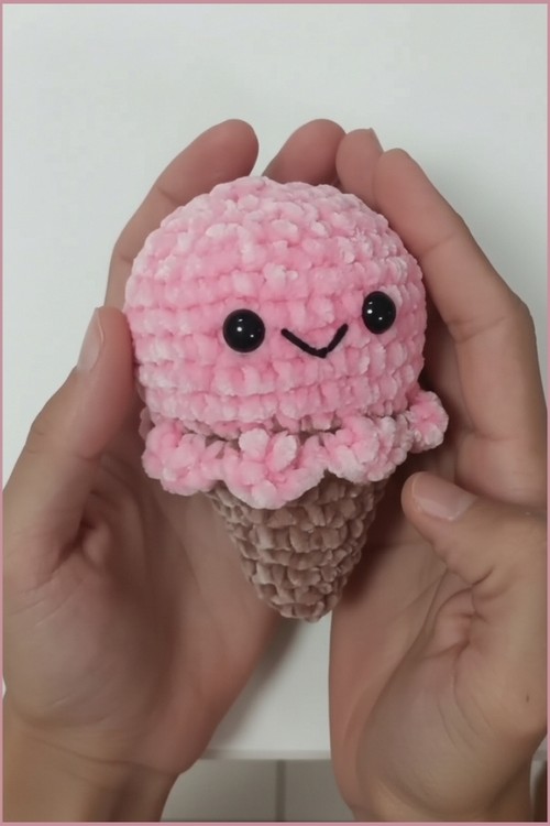 Crochet Ice Cream Cone Plush 4