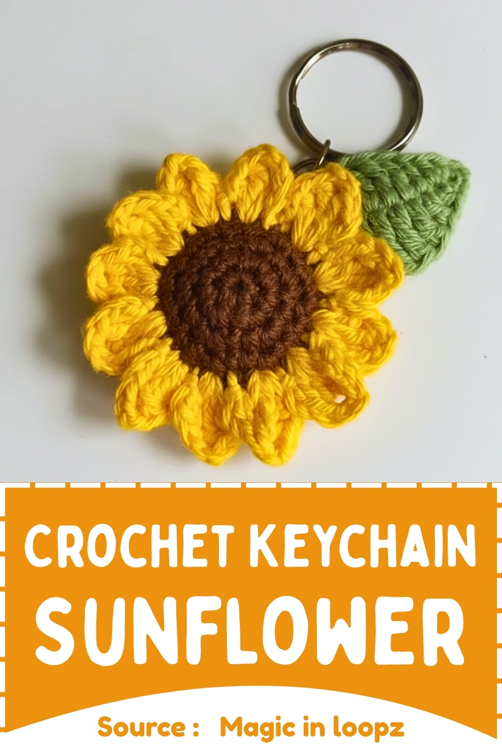 Crochet Sunflower Keychain Pattern Free For Beginners - Amigurumiy