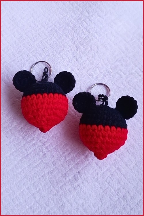Crochet Mickey Mouse Keychain 4