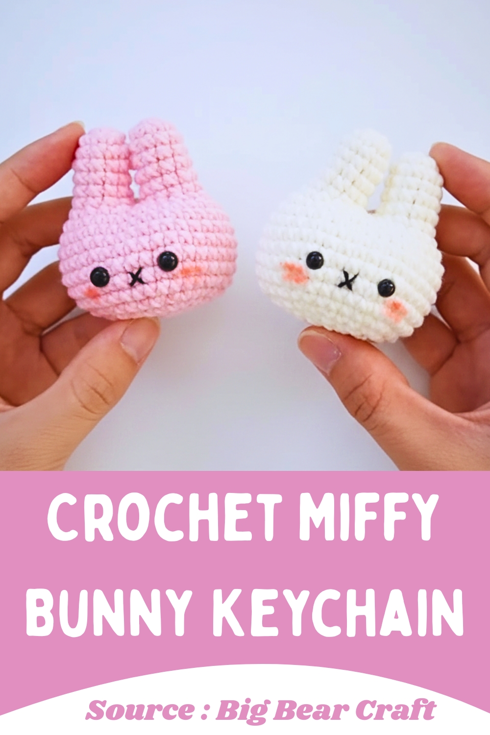 How To Crochet A Miffy Bunny Keychain Free Pattern - Amigurumiy