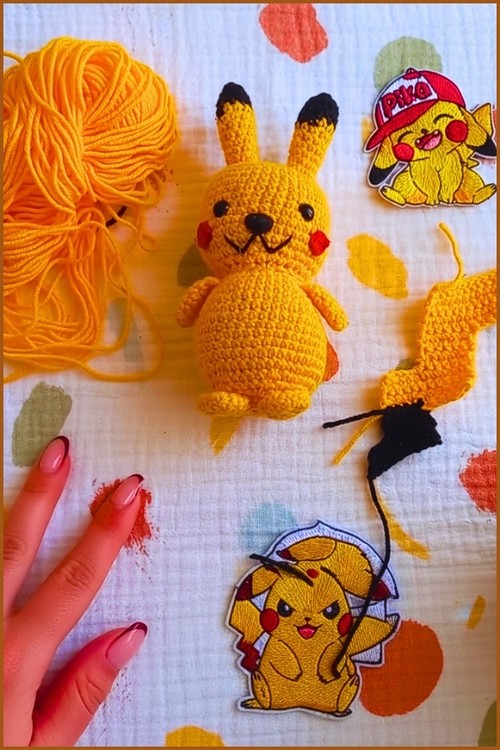 Crochet Pikachu Tail 4