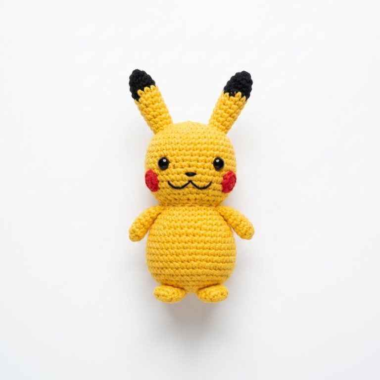 Crochet Pikachu Tail Keychain Pattern Free