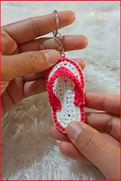 Crochet Sandal Keychain 4
