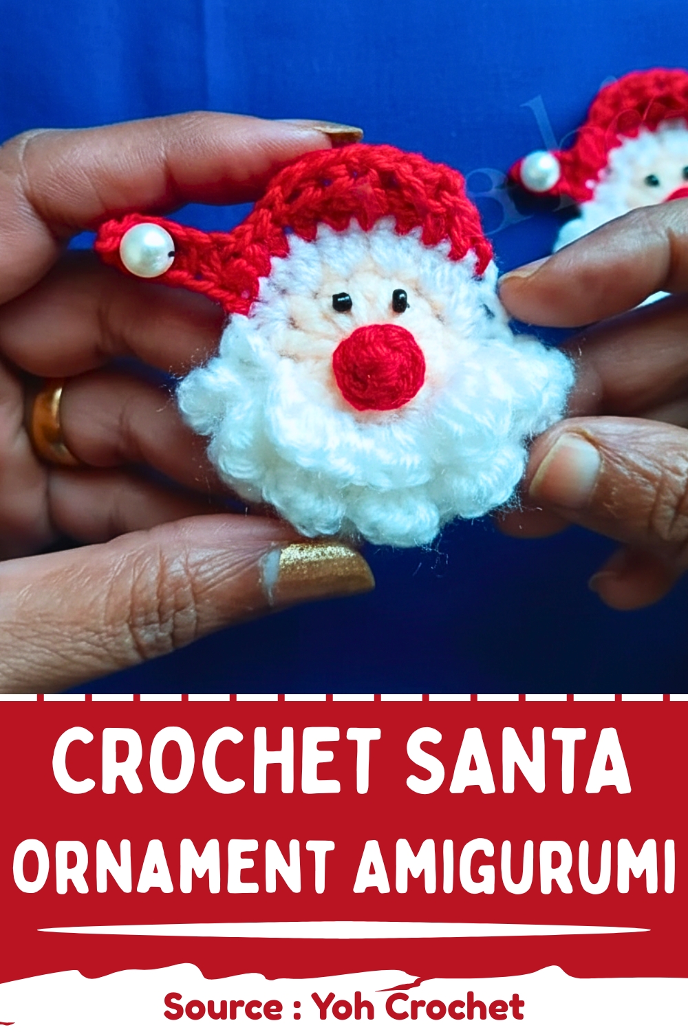 Cute Crochet Santa Ornament Free Pattern For Christmas Decor - Amigurumiy