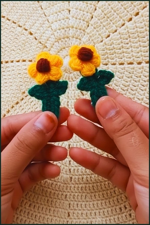_Crochet Sunflower Hair Accessory 4