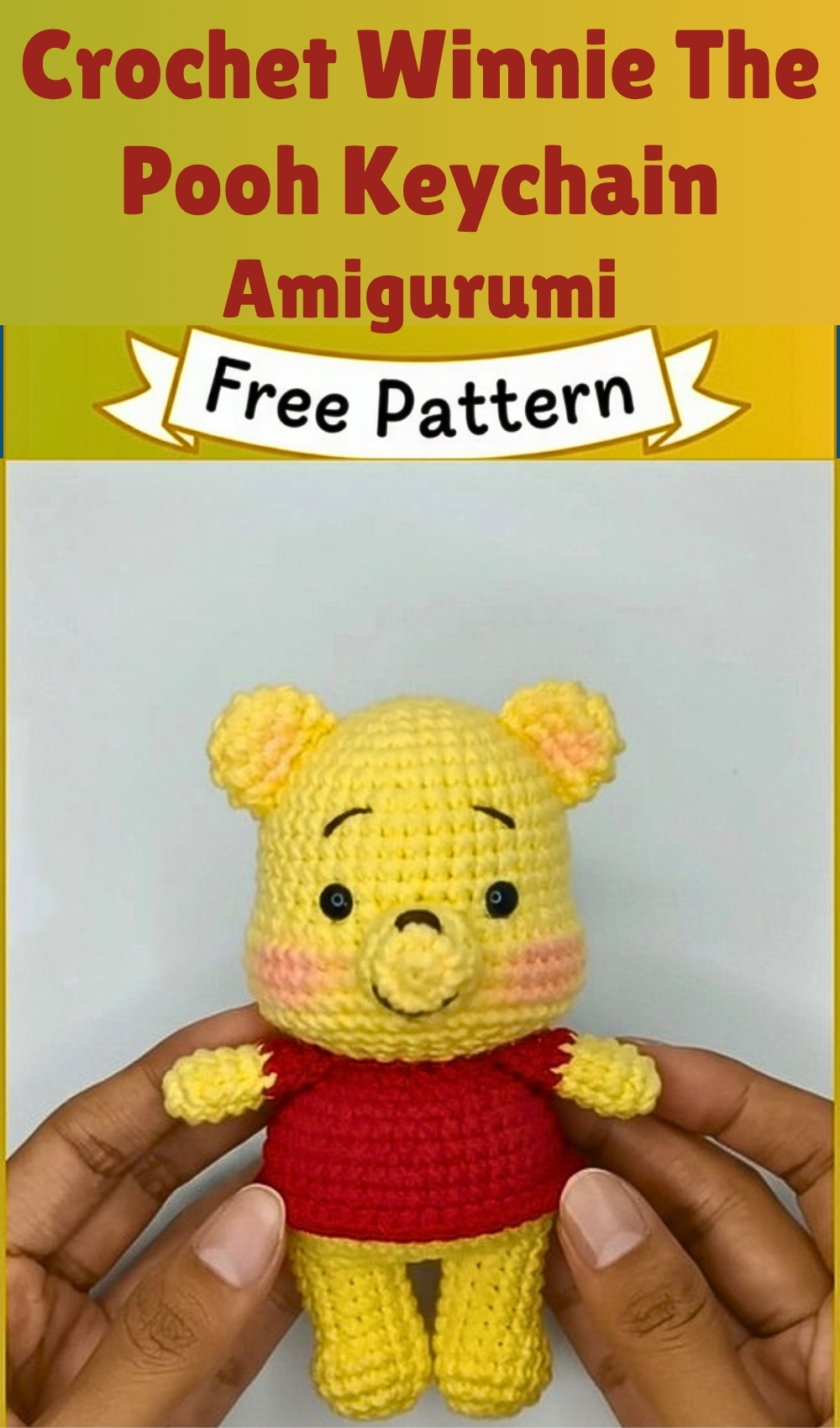 Crochet Winnie The Pooh Keychain Amigurm