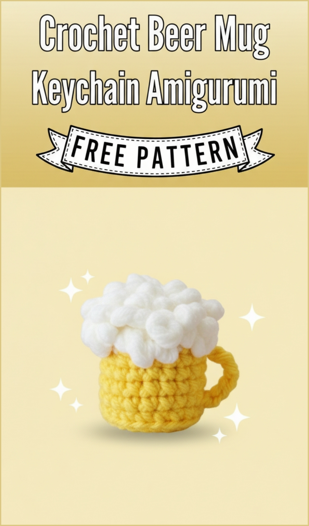 Cute Beer Mug Crochet Keychain Free Pattern For Beginners - Amigurumiy