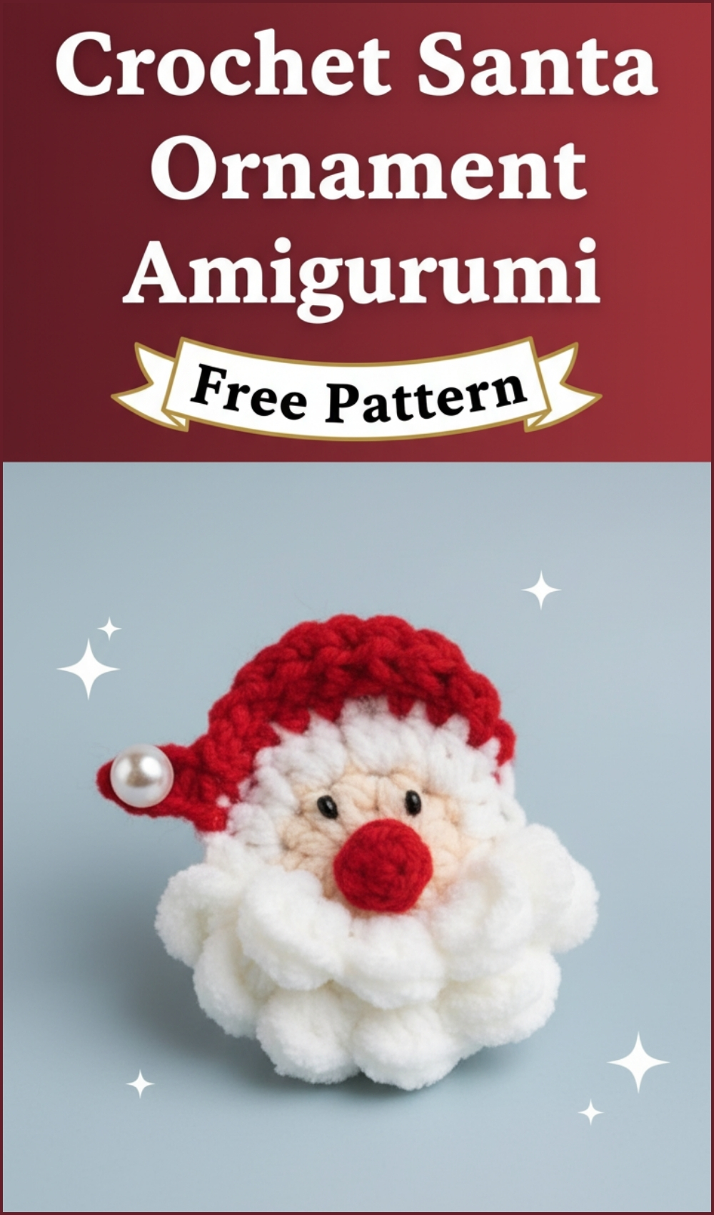Cute Crochet Santa Ornament Free Pattern For Christmas Decor