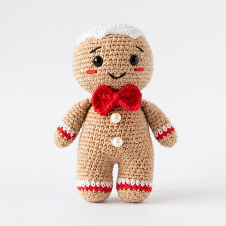 Free Crochet Gingerbread Man Amigurumi Pattern