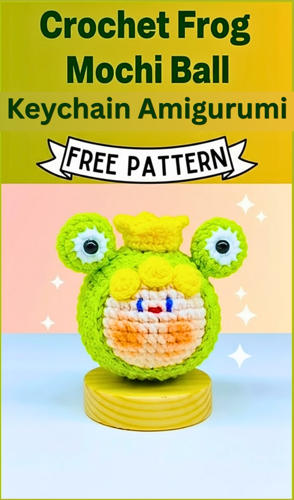 How To Crochet Frog Mochi Ball Keychain Free Pattern