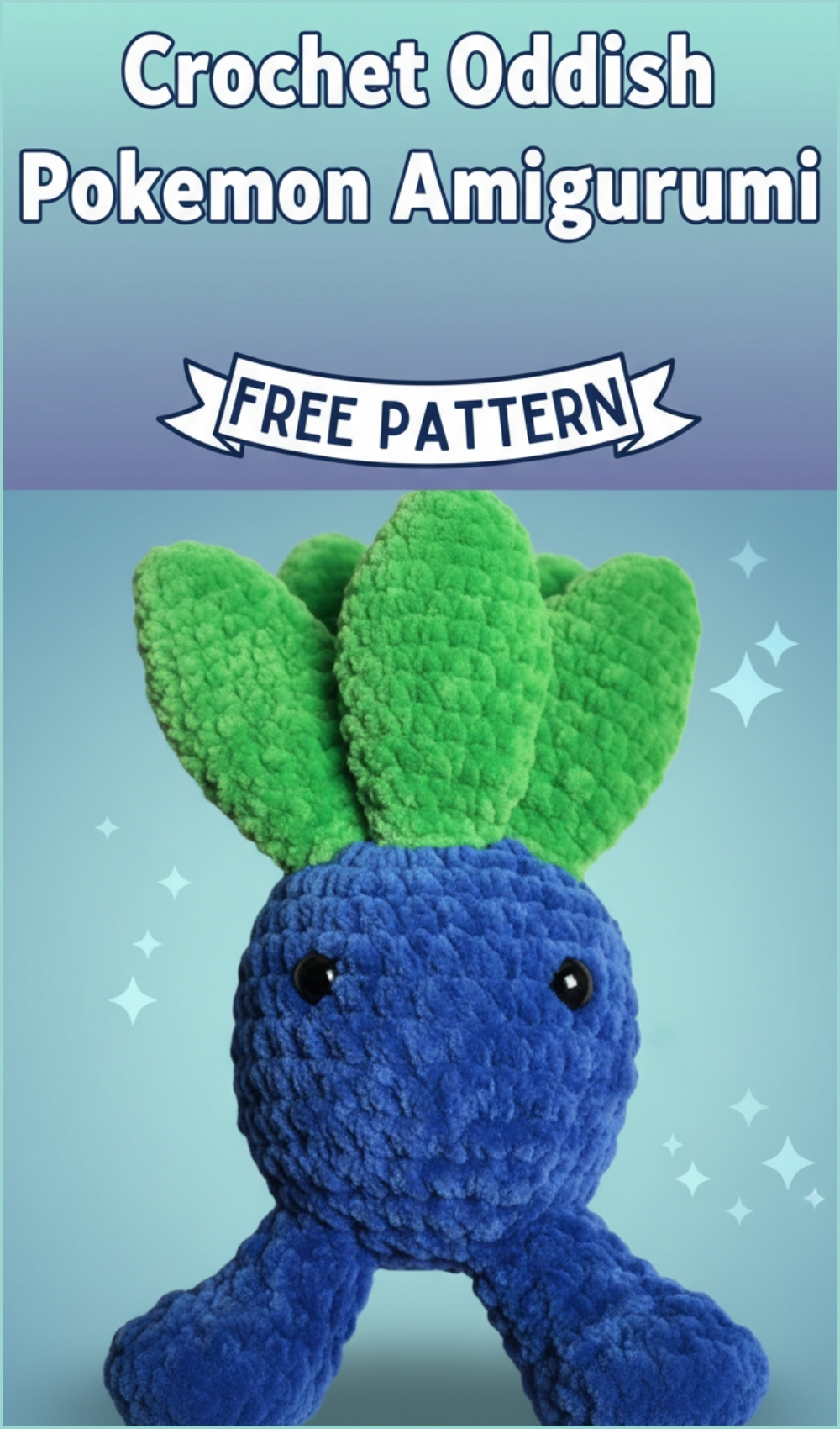 Oddish Pokemon Crochet Amigurumi Free Pattern