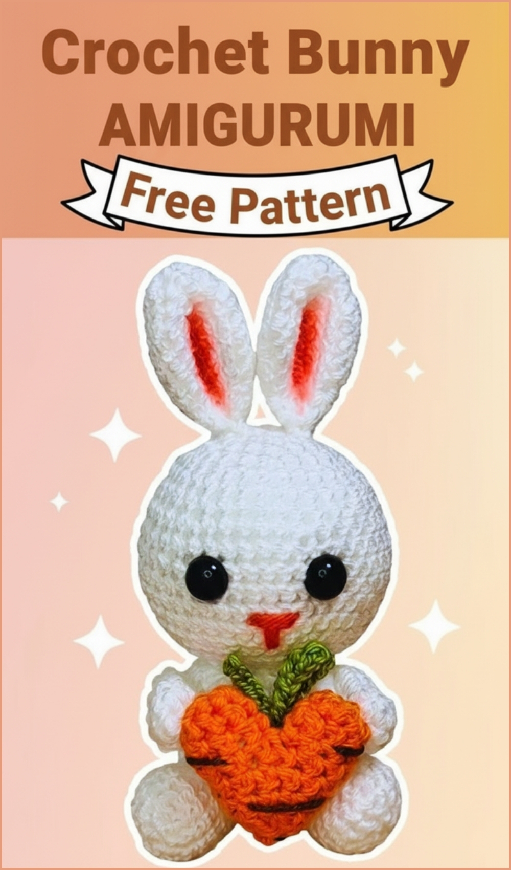 Adorable Crochet Bunny Pattern Free Easy Holding Heart Carrot Pattern (1)