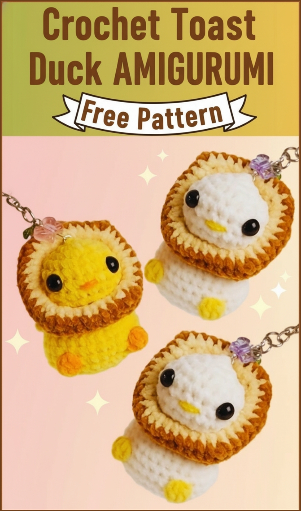 Adorable Crochet Toast Duck Amigurumi Free Pattern You Can Make Easily