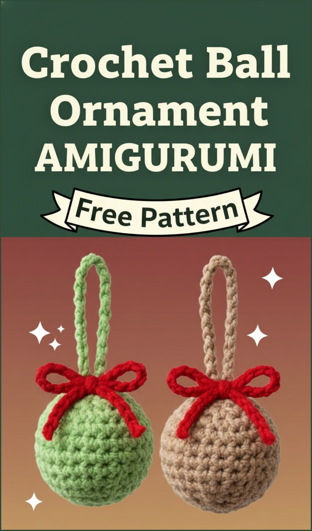 Cozy Crochet Ball Ornament Pattern Free For Christmas Tree