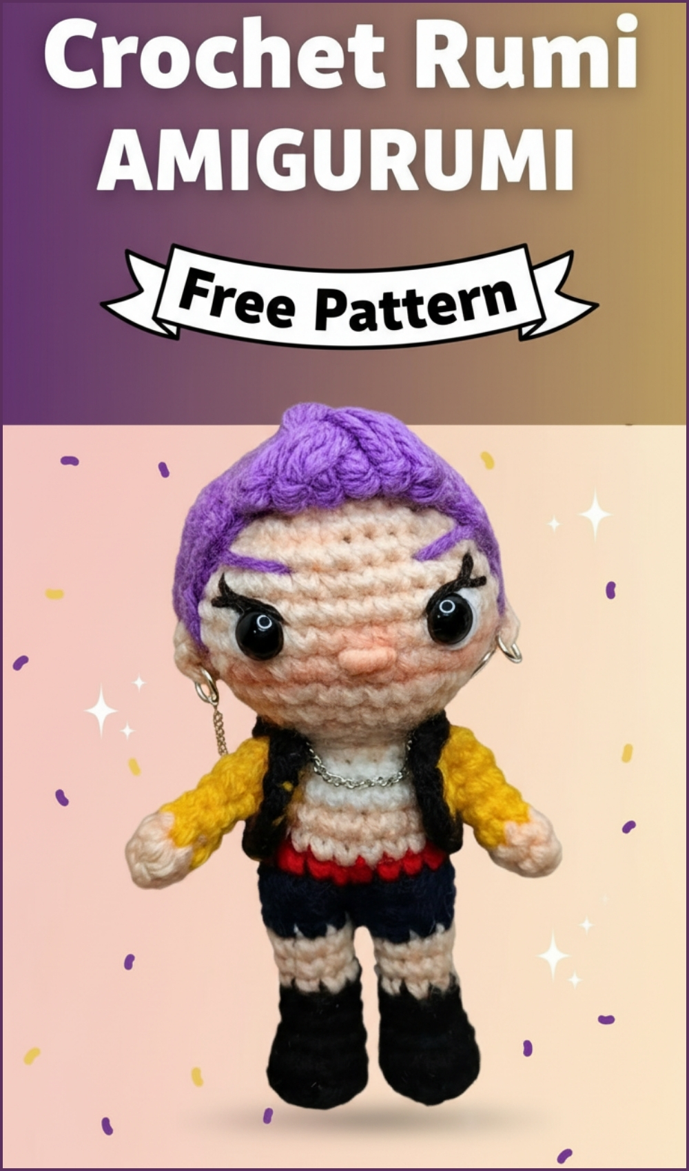 Crochet Amigurumi Rumi Free Pattern Inspired By K-pop Demon Hunters