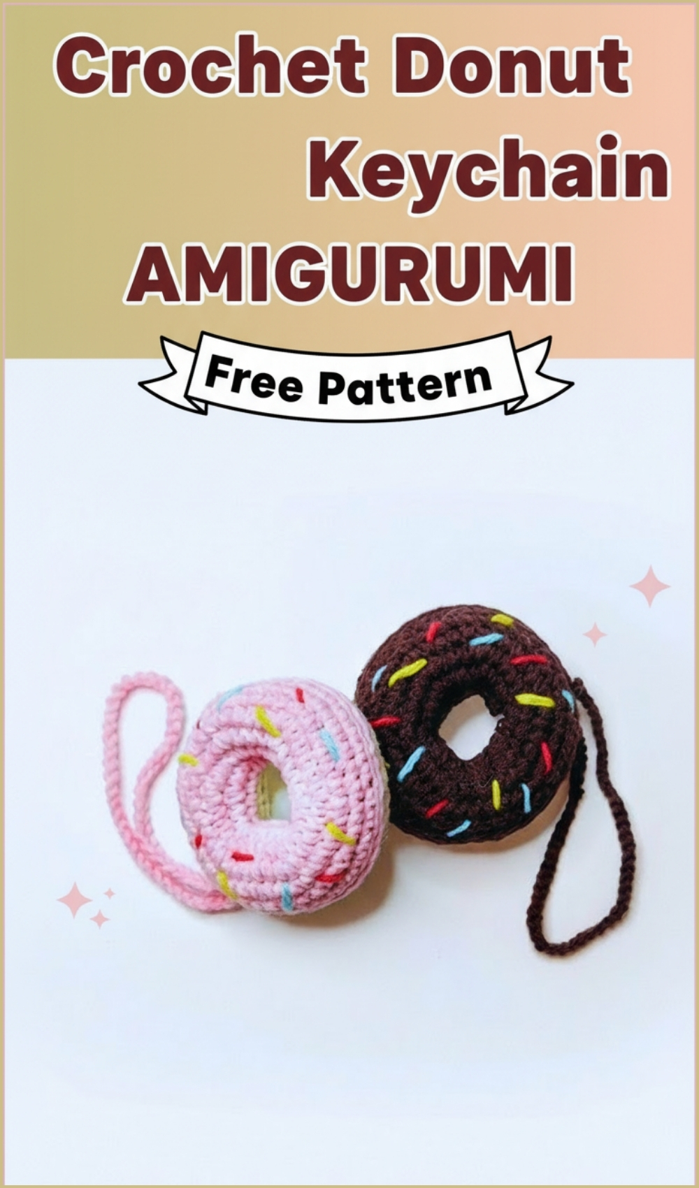 Crochet Donut Keychain Pattern Free For Beginners