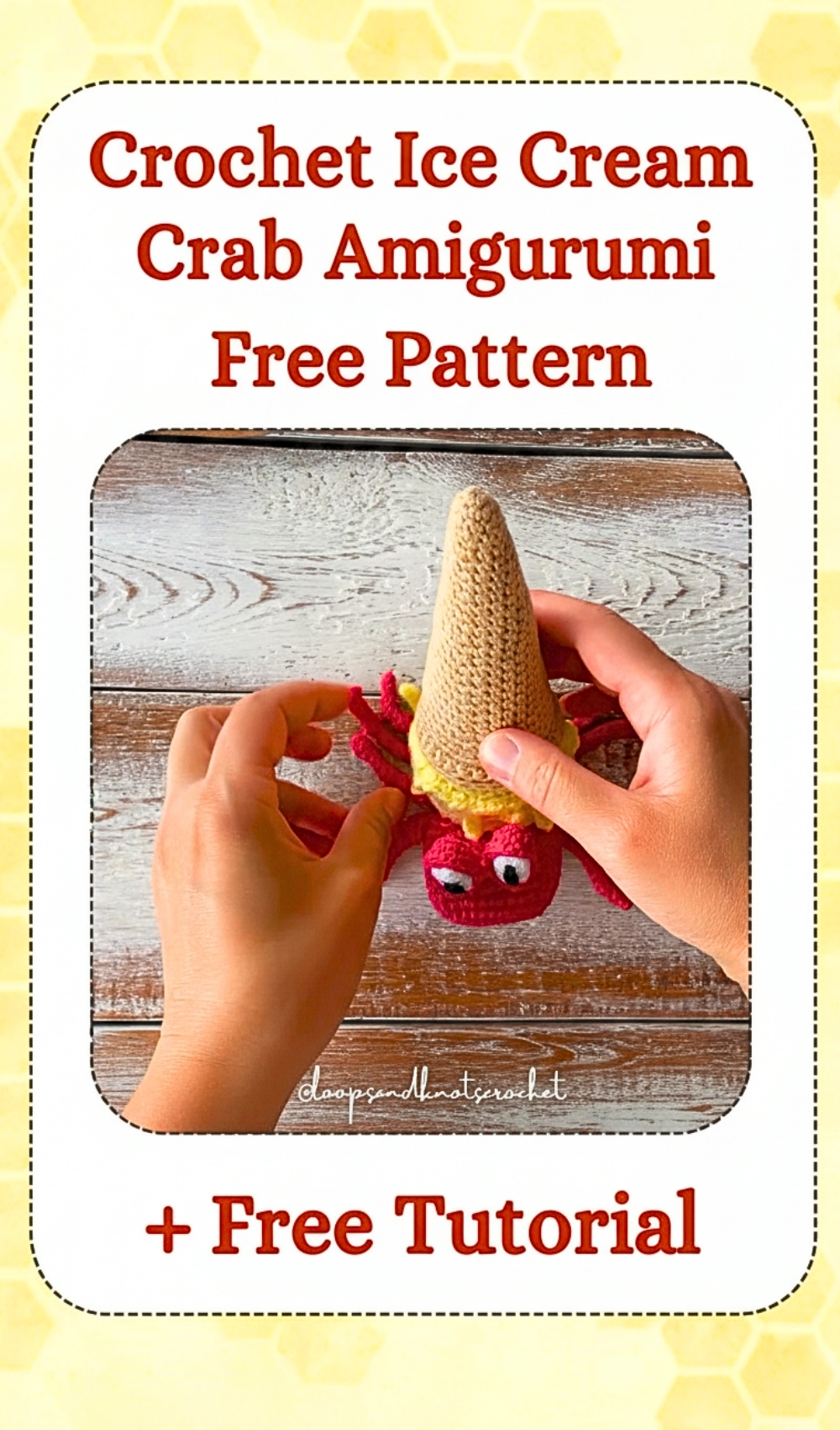 Crochet Ice Cream Crab Amigurumi Free Pattern
