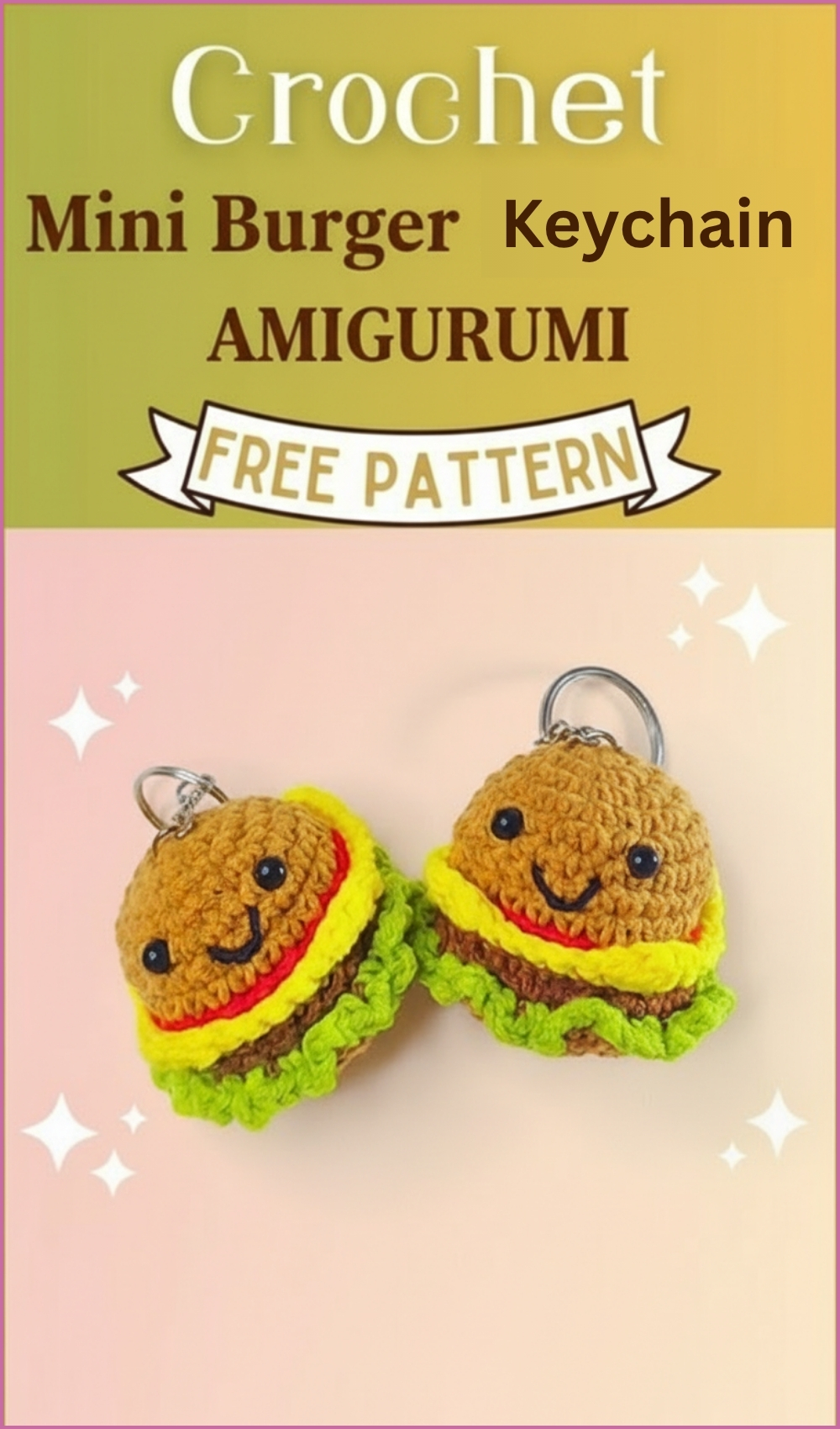 Crochet Mini Burger Keychain Free Pattern You’ll Love To Make