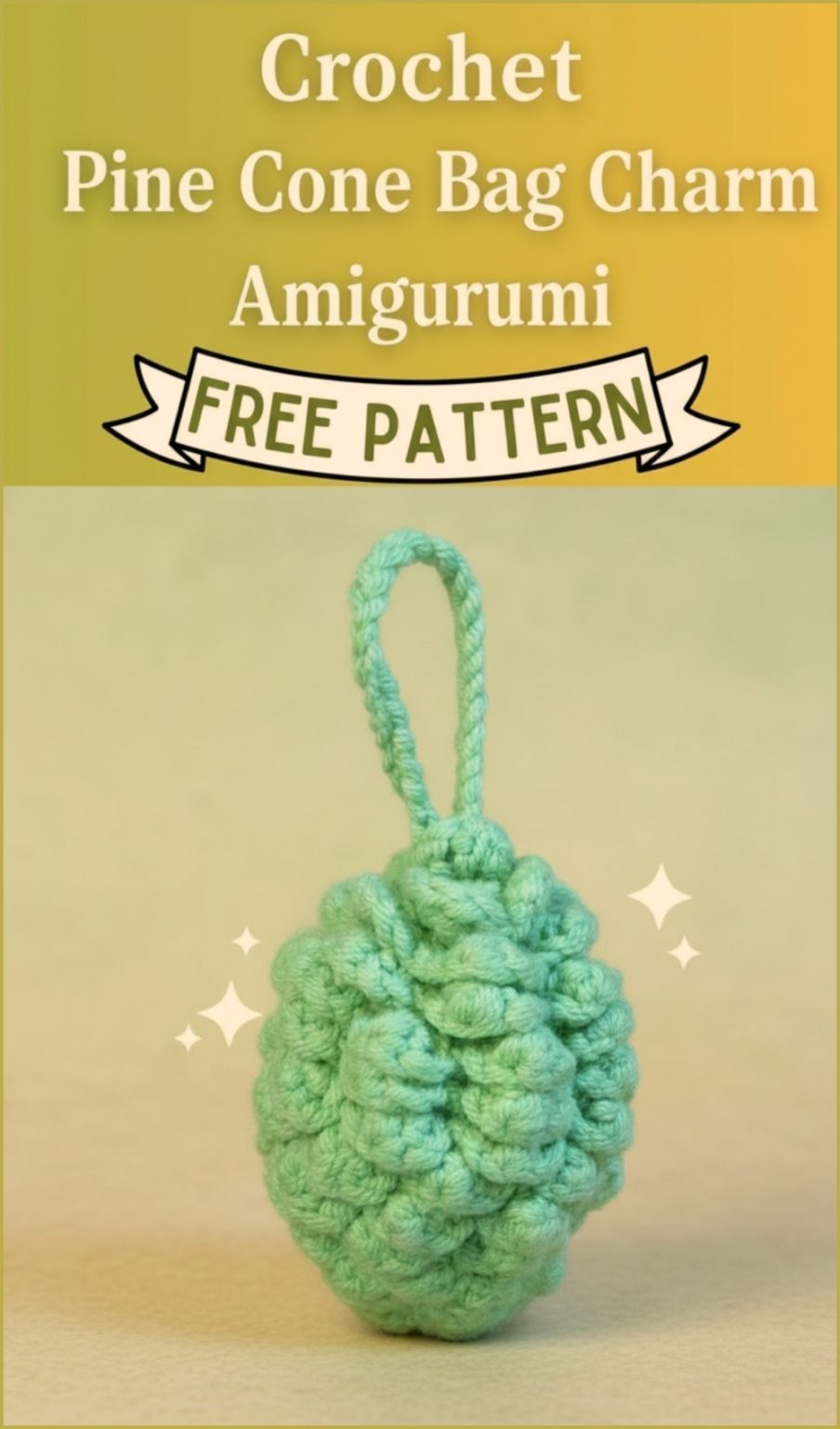 Crochet Pine Cone Bag Charm Free Tutorial For Beginners - Amigurumiy
