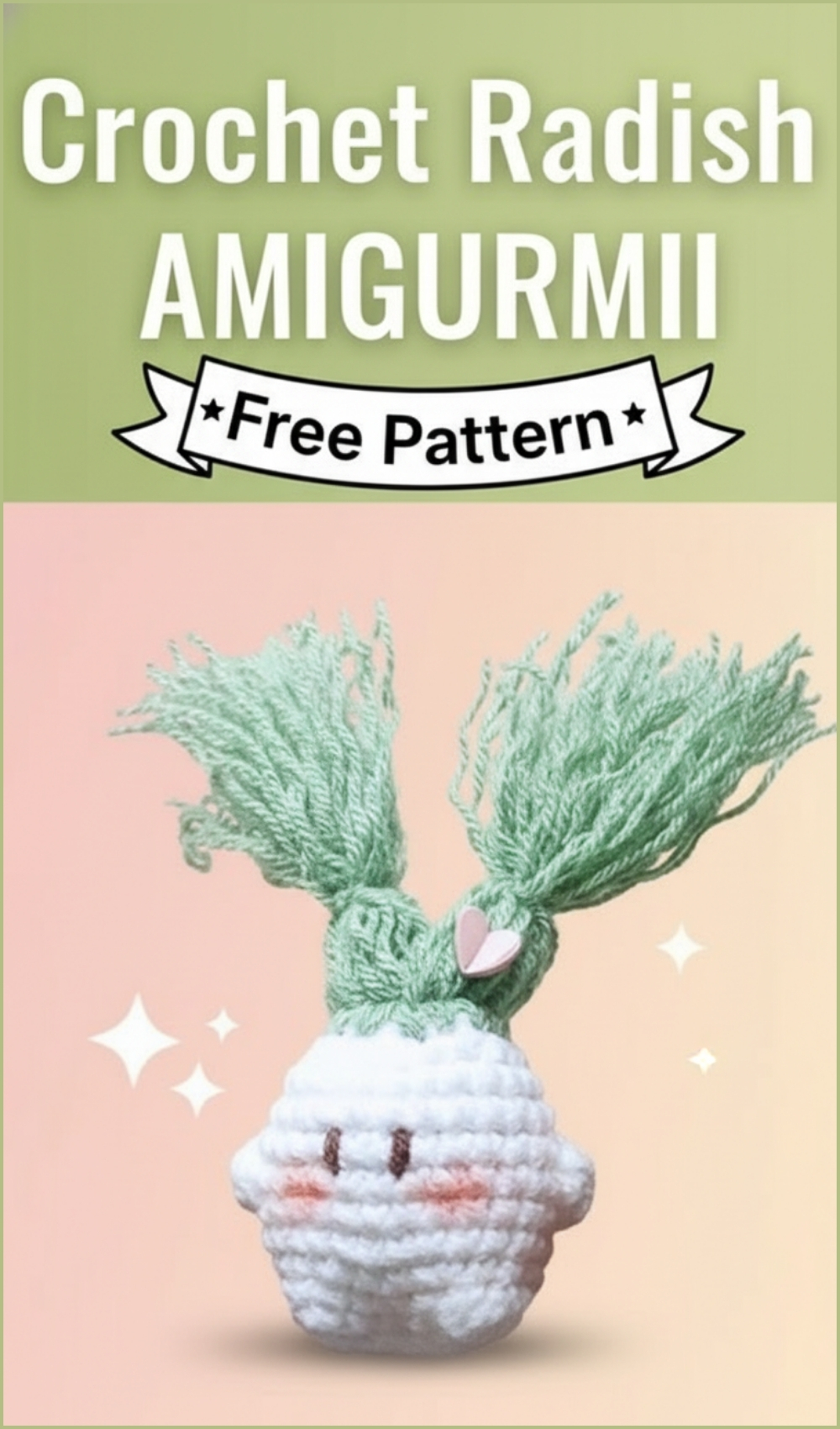 Crochet Raddish Crochet Radish Amigurumi With Hair Free Pattern Perfect For Beginners ...