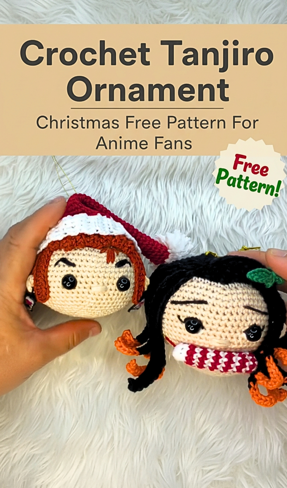 Crochet Tanjiro Ornament Christmas Free Pattern For Anime Fans (1)