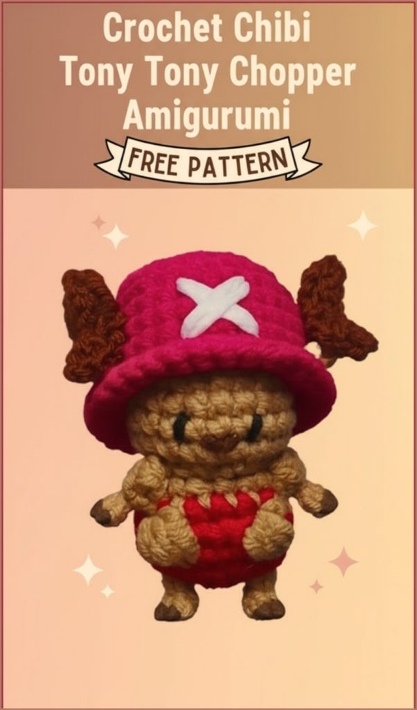 Crochet Tony Tony Chibi Chopper Amigurumi Free Pattern For One Piece ...