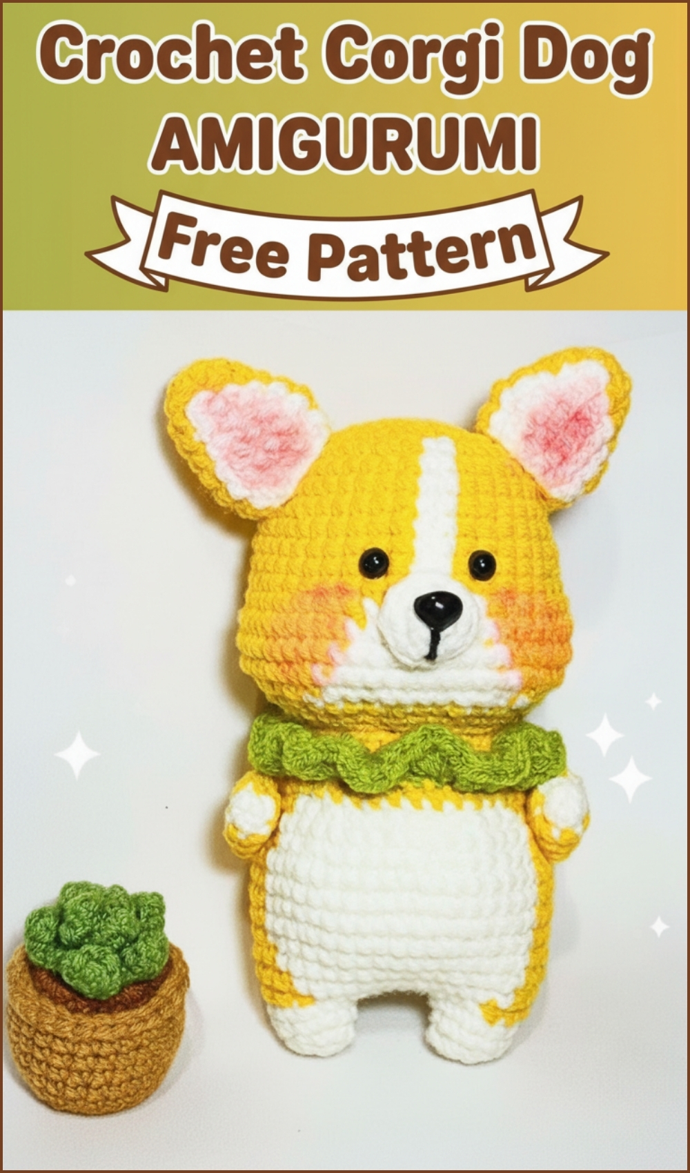 Cute Crochet Corgi Dog Amigurumi Free Pattern For Beginners