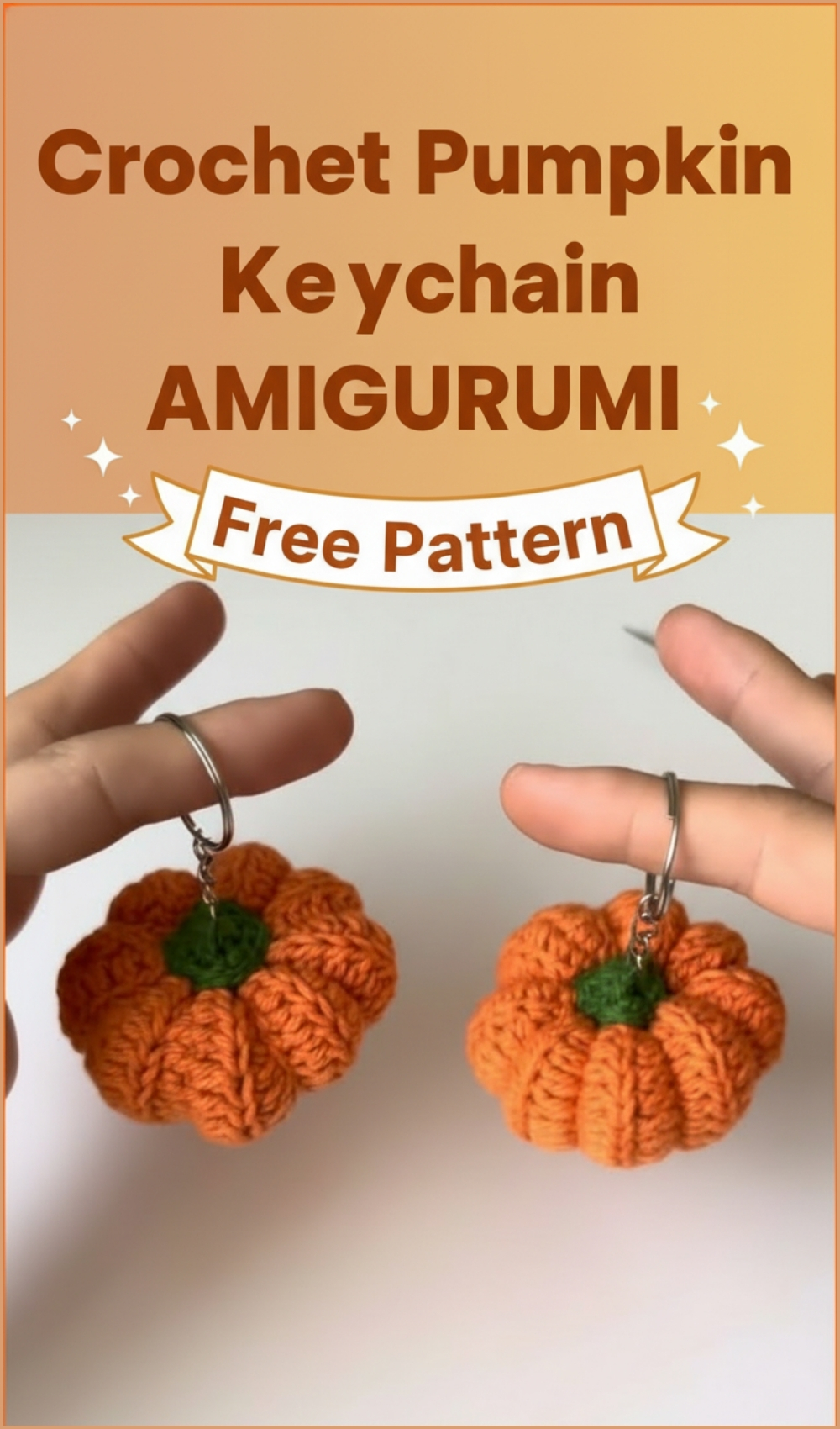 Cute Crochet Pumpkin Keychain Free Pattern For Fall Lovers