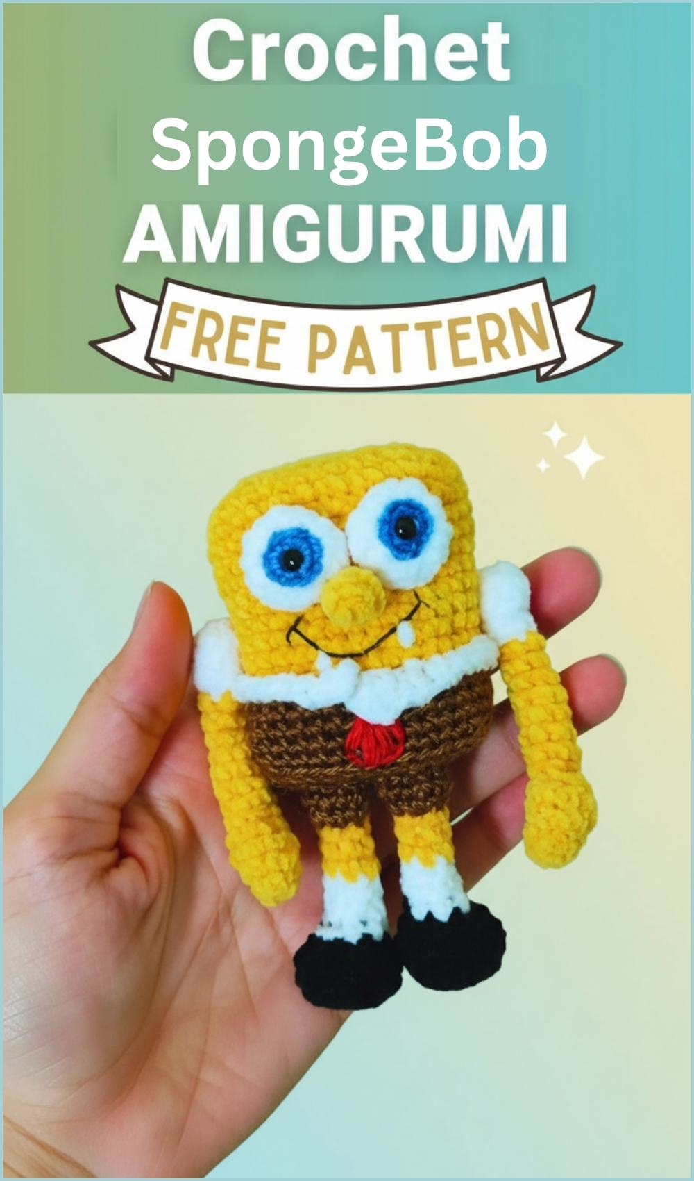 Cute Crochet SpongeBob Amigurumi Free Pattern For Beginners