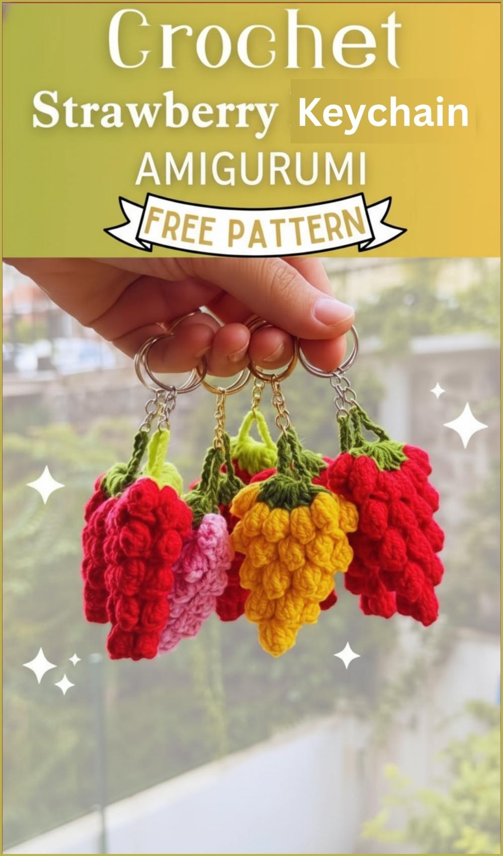 Cute Crochet Strawberry Keychain Pattern Free In Different Colors