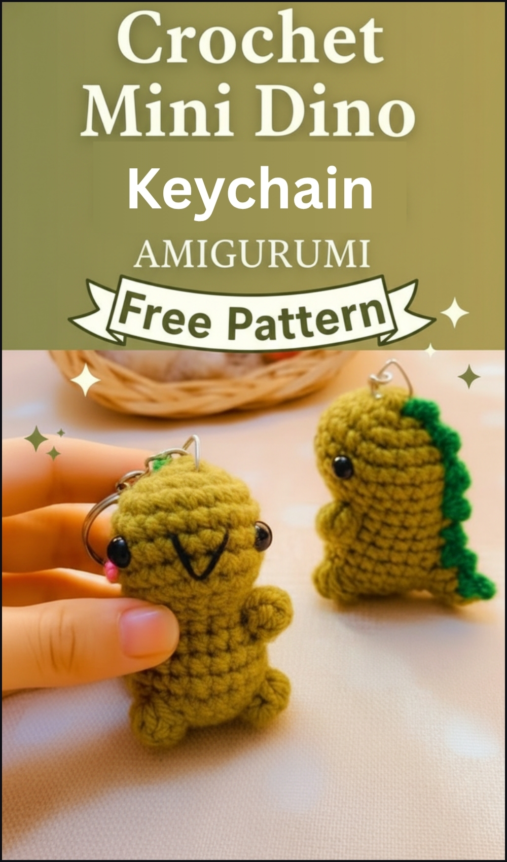 Cute Mini Dino Keychain Crochet Pattern Free You’ll Love Making