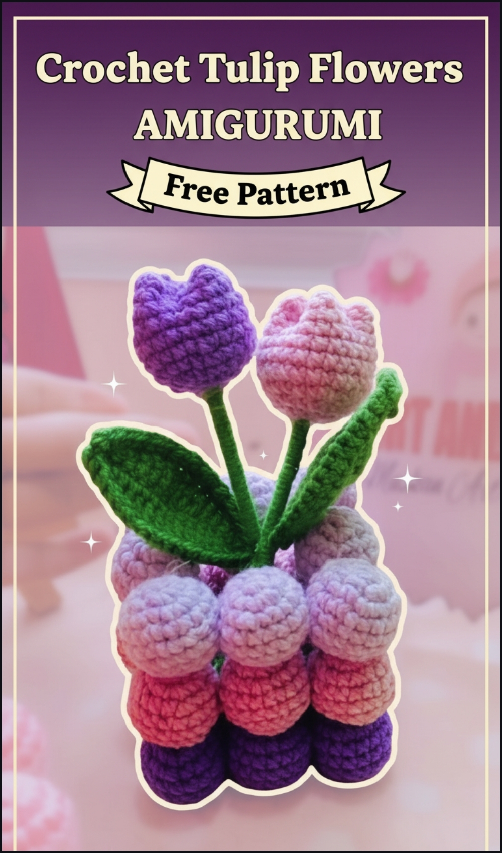Easy Crochet Tulip Flowers Free Pattern With Cute Bubble Pot